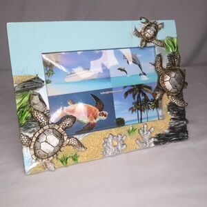 Turtle Picture Frame 3D 3.5" x 5.5" size Ocean Sea Turtles 8x6 overall